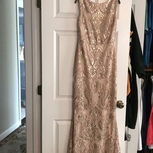 Neutral colored never worn sequined gown